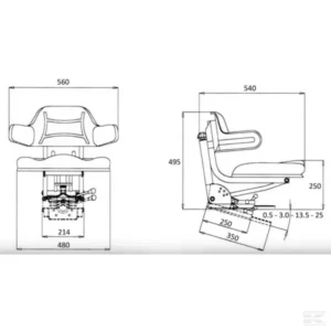 Sedile PVC – sospensione meccanica con braccioli